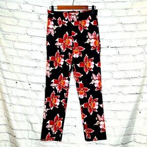 Krazy Larry Floral Print Pull-On Pants Size 10 Excellent Condition